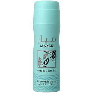 Lattafa Mayar Natural Intense Fruity, Floral, Aquatic, Musky Perfumed Deodorant Spray for Women, 6.67 Ounce / 200 ml
