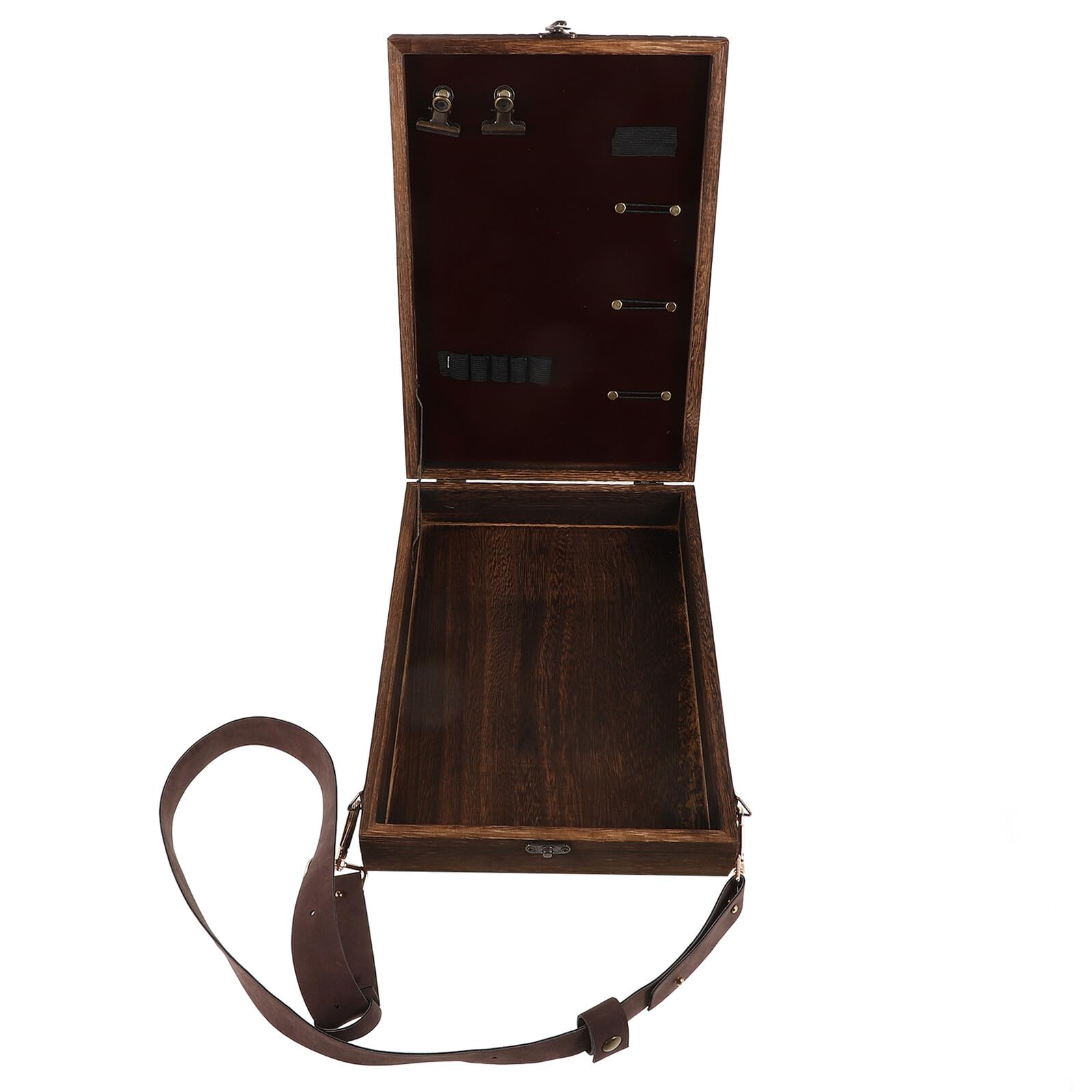 Ciieeo Künstler Holz Aufbewahrungsbox Multifunktional Tragbar 33x23cm Schreibkasten mit Stauraum für Pinsel Skizzen und Werkzeuge für Maler und Designer