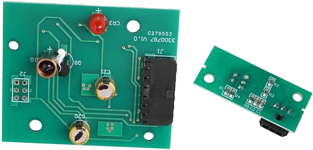 W10898445 Refrigerator Ice Level Control emitter and receiver LED light board compatible with Fridge AP6037913 PS11769410 W10898445 with W10870822 Ice Maker Emitter LED Board Replacement Part included