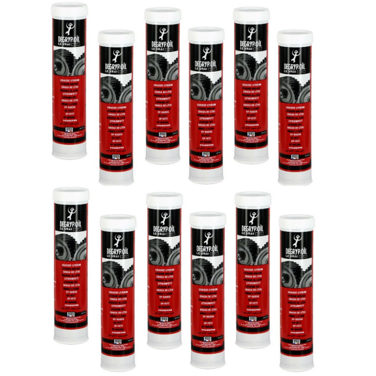 12 Cartucce Grasso al Litio Multiuso 400g