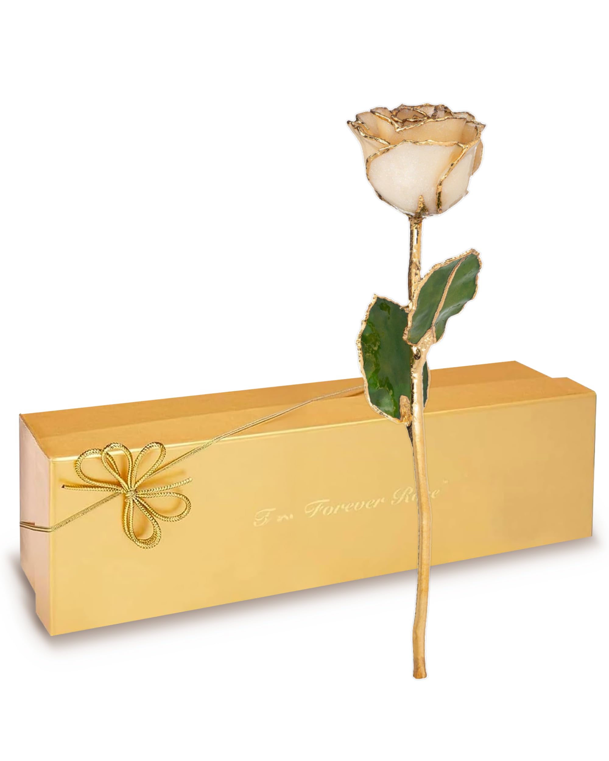 The Forever Rose April Forever Rose Hand-Dipped In 24K Gold, Diamond-Inspired Birthstone With Sparkles, Real Rose In Luxury Gold Gift Box – Perfect Ready To Gift For Birthday Or Any Occasion