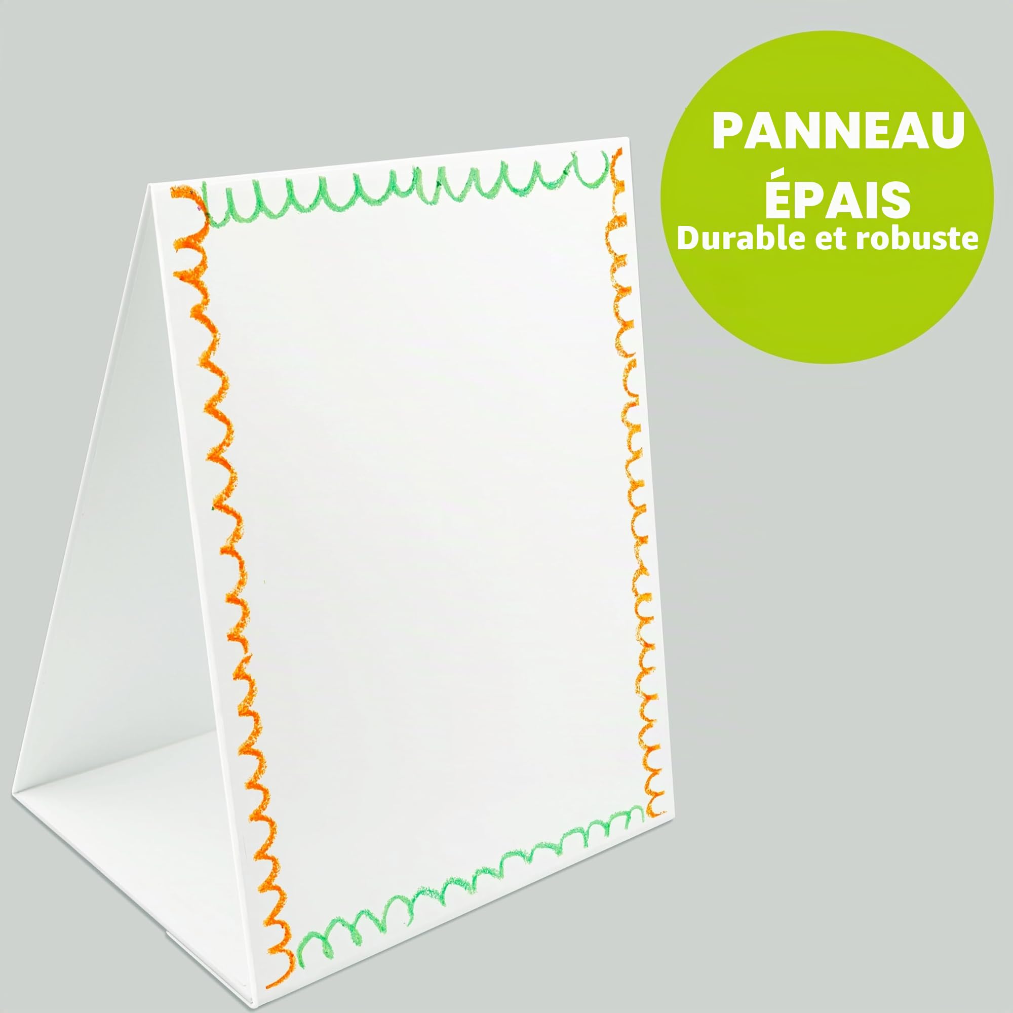 Chevalet de table magnétique et tableau blanc avec Bonus 8X marqueurs d’effacement à sec. Double face et autoportant (32 x 41 cm)