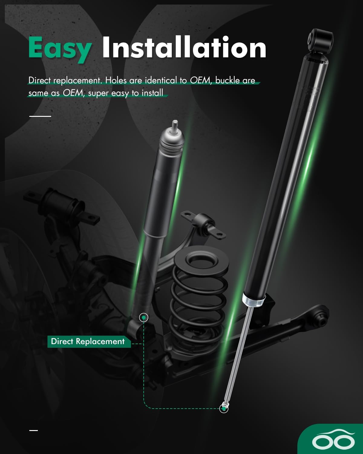 SCITOO Gas Strut Shock Absorber Struts Rear fit 2008-2012 for Volvo C30 2004 for Volvo S40 (L5 2.4L 2435cc L5 2.5L 2521cc) 2005-2011 for Volvo S40 2005-2011 for Volvo V50 (FWD) (Pack of 2)