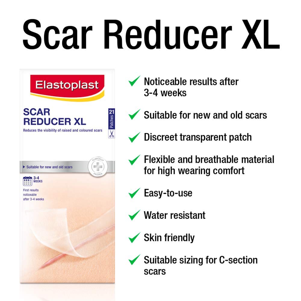 Elastoplast XL Scar Reducer Plasters (21 Pieces), Extra Large Scar