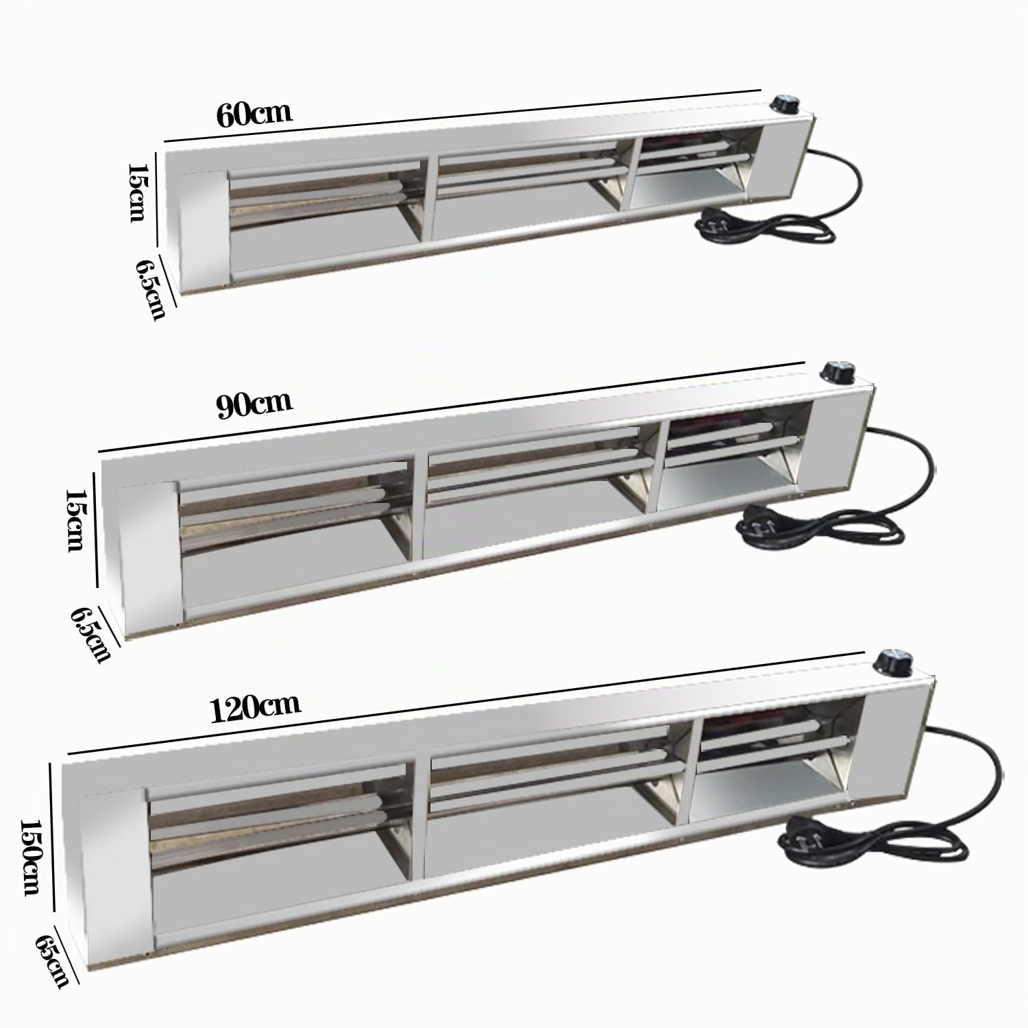 Lampada Riscaldante per Alimenti, Lampade Scaldavivande Cucina Sospeso, Lampade Riscaldanti per Cucina a Buffet Temperatura Regolabile 30-85°C per Ristoranti, Cucine, Hotel (1 Pezzo, 90 * 15 * 6,5cm)