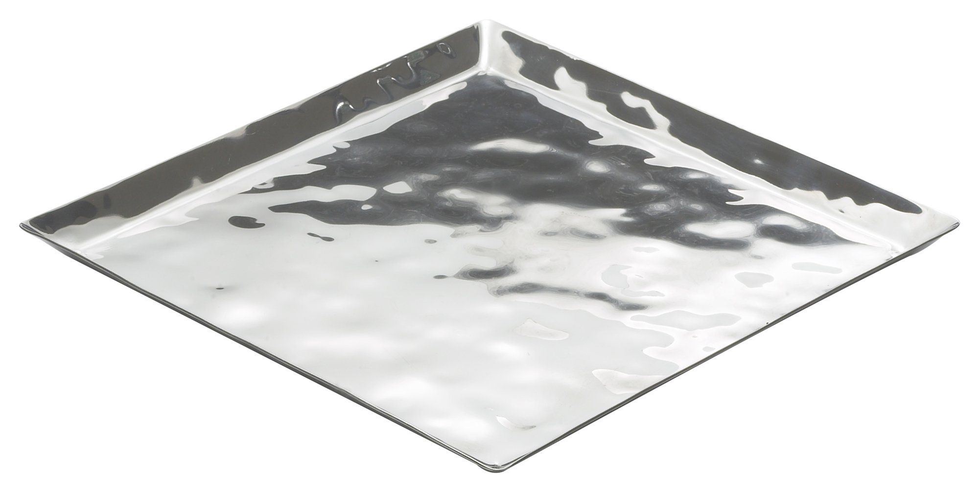 Winco 10.3" x 10.3" x 0.6" / Square / Silver Serving Trays