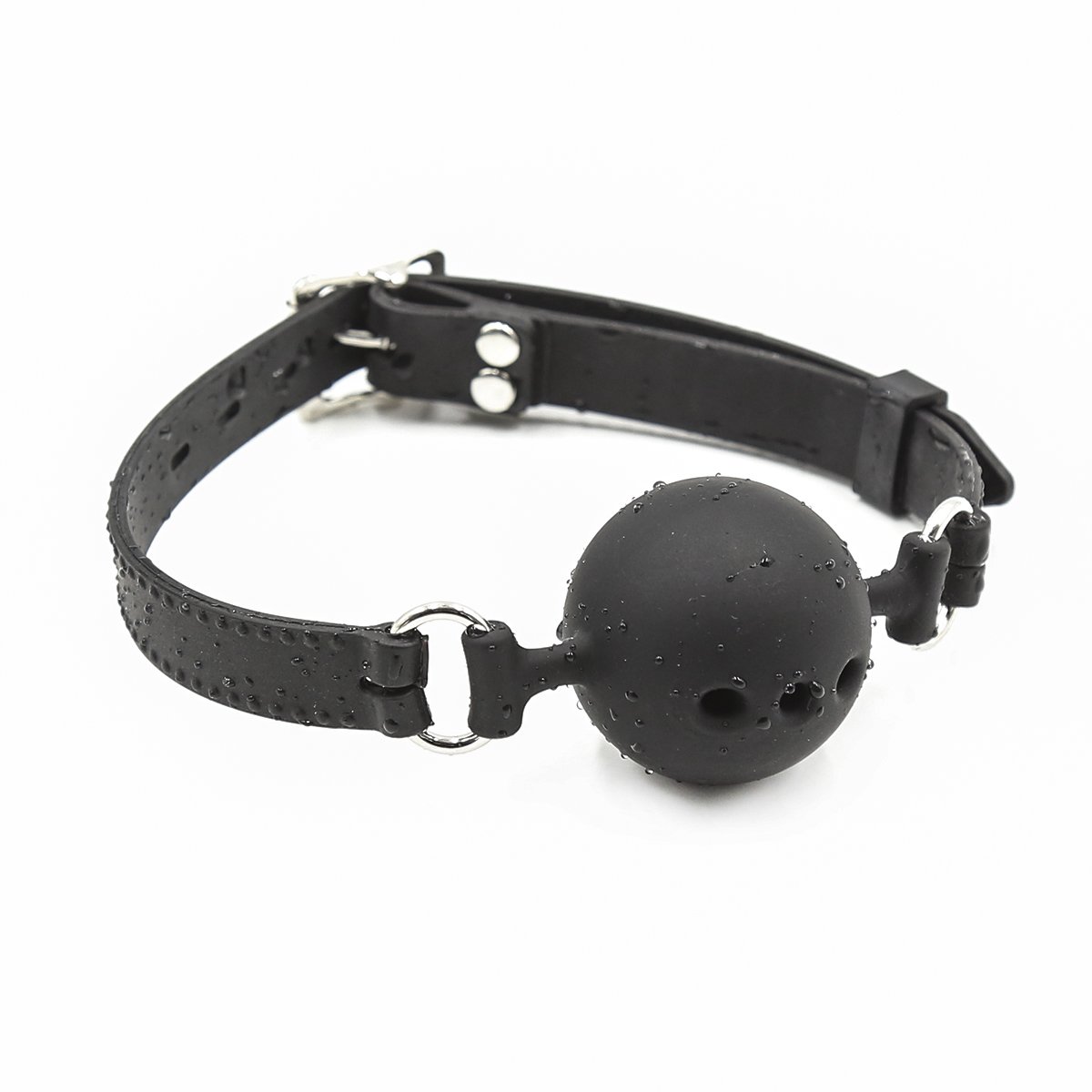 RYOZOCH Silicone Breathable Ball Gag for Adult Bondage Restraints Sex Play (Black, 1.5in Ball): 1.5in Ball Black