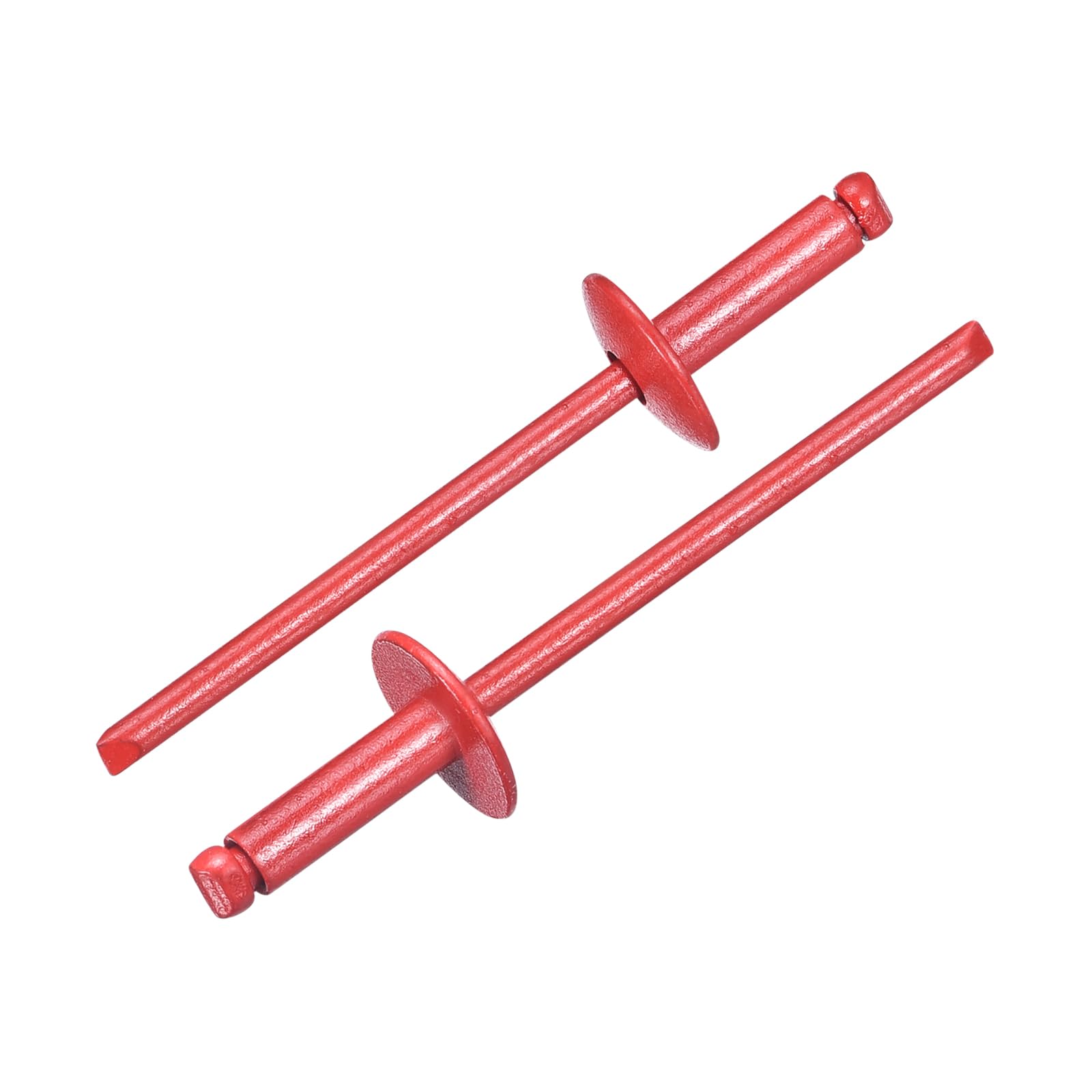 uxcell 50Pcs 1/8" x3/8" Aluminum Blind Rivets, Aluminum Grip and Steel Mandrel, Large Flange Fastener Rivets for Metal, Furniture, Automotive, Red