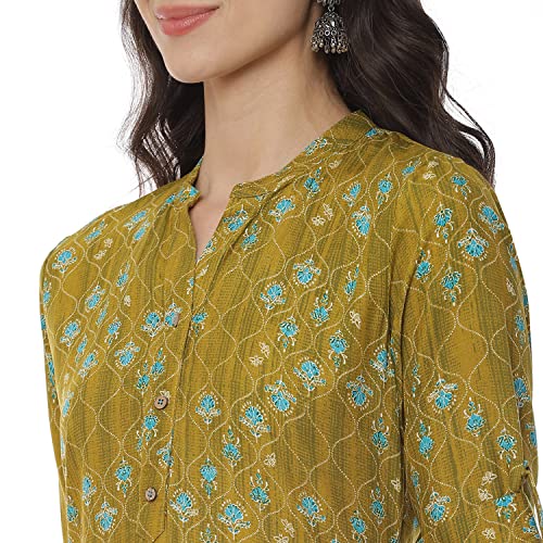 Image of Rangriti Lime Green Liva Straight Kurta for Women