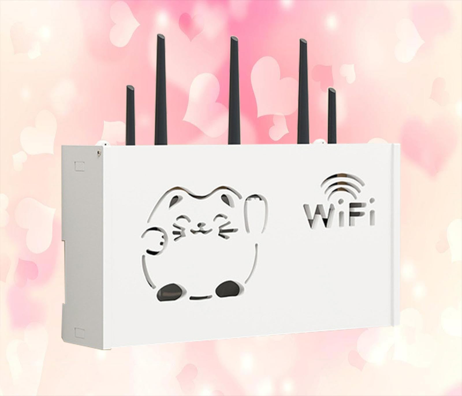 Cajas de Almacenamiento Wi-Fi Caja para Esconder Router Soporte Universal de Pared para Router Caja Madera para Tapar Router,A-38x20x8.5cm