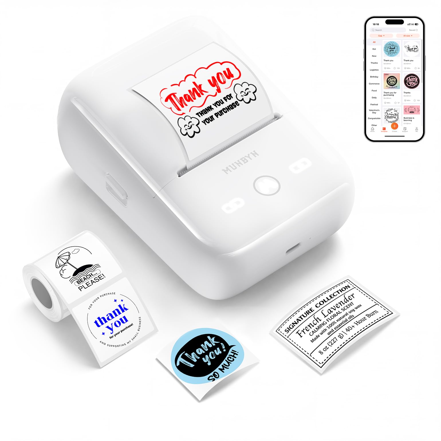 Amazon.com : MUNBYN 6-in-1 Label Printer & Sticker Printer
