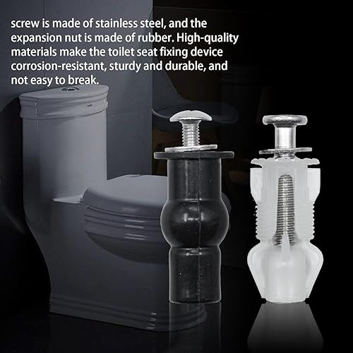 Miniatura 5 de Paquete de 4 tornillos para asiento de inodoro, tornillos universales para asiento de inodoro, kit de fijación de accesorios para fijar tuercas