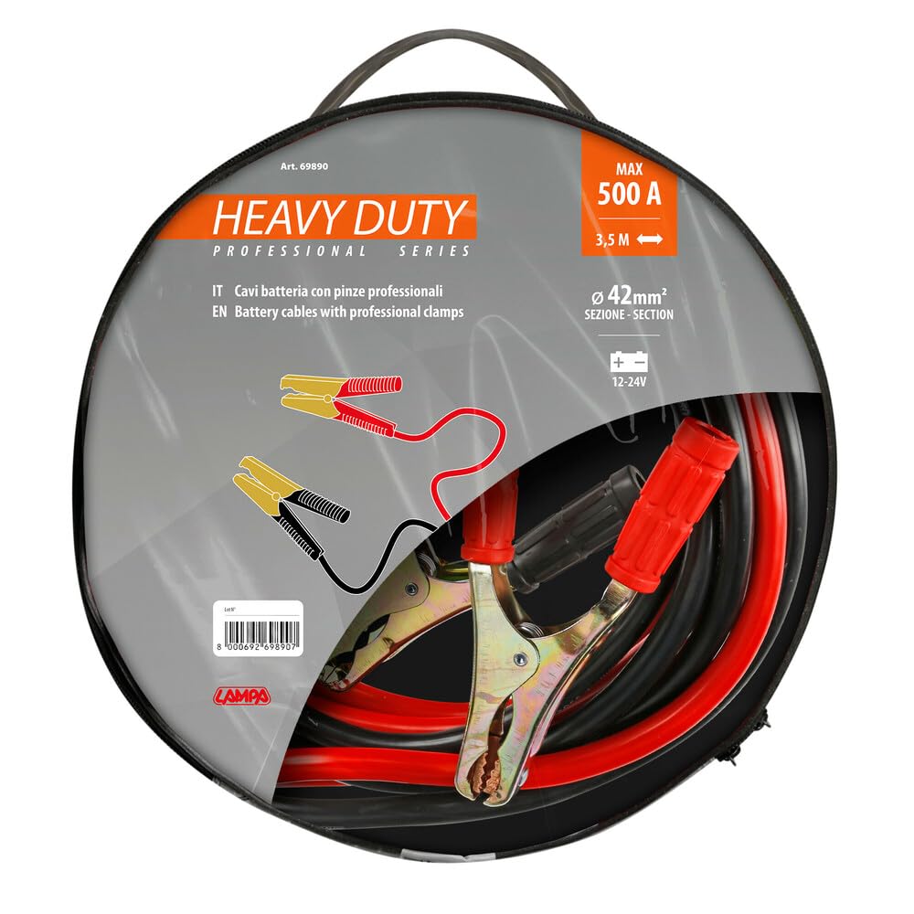 Lampa 69890 Przewody akumulatorowe Heavy-Duty - 350 cm - 500 A - 42 mm²
