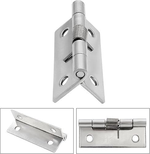 Miniatura 5 de Hordion 4 bisagras de resorte de 2 pulgadas de longitud de acero inoxidable 304, bisagras con resorte de cierre automático, bisagra de puerta de