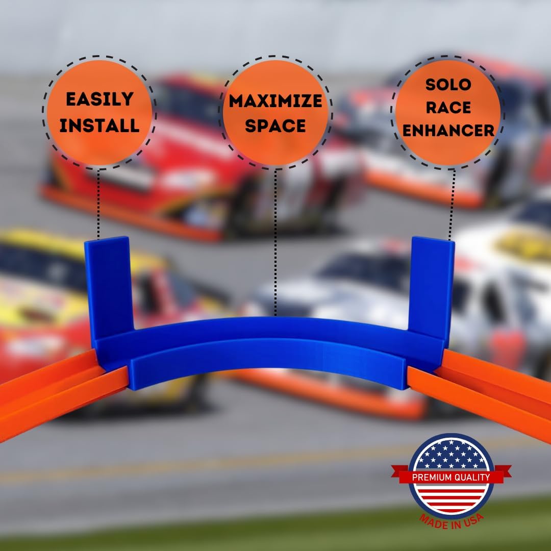 Corner Wall Mount Track Compatible with Hot Wheels | 90 Degree Turn with Removable Adhesive for Mounting to Wall | Made in USA (Inside Curve, 5-Pack)