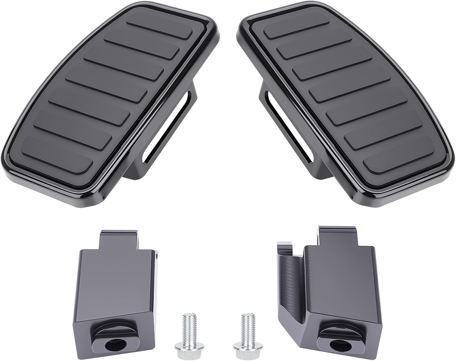 Motorcycle Front Footpegs for Can Am Ryker, Anti-Slip Rider Wide Floorboards Footrest, Driver Footboard for Can-Am Ryker 600 900 Sport & Rally, Motorbike Highway Footboard Accessories (Black)