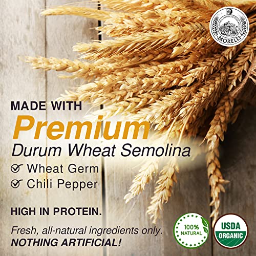 Morelli Red Chilli Linguine Pasta - Red Pepper Pasta with Wheat Germ - Italian Pasta from Italy - Naturally Flavored Pasta - Gourmet Pasta - NON GMO - ORGANIC - 8.8oz (250g) - Pack of 2 - Thumbnail 6