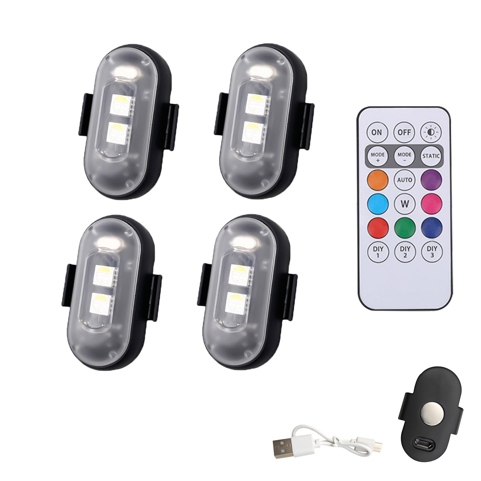 Homaskylynn Magnetic Remote Control Strobe Light, Led Strobe Light With Remote Control, Wireless Led Lights, Automotive Emergency Strobe Lights For Car Motorcycle Drone Aircraft Bike(Magnetic)