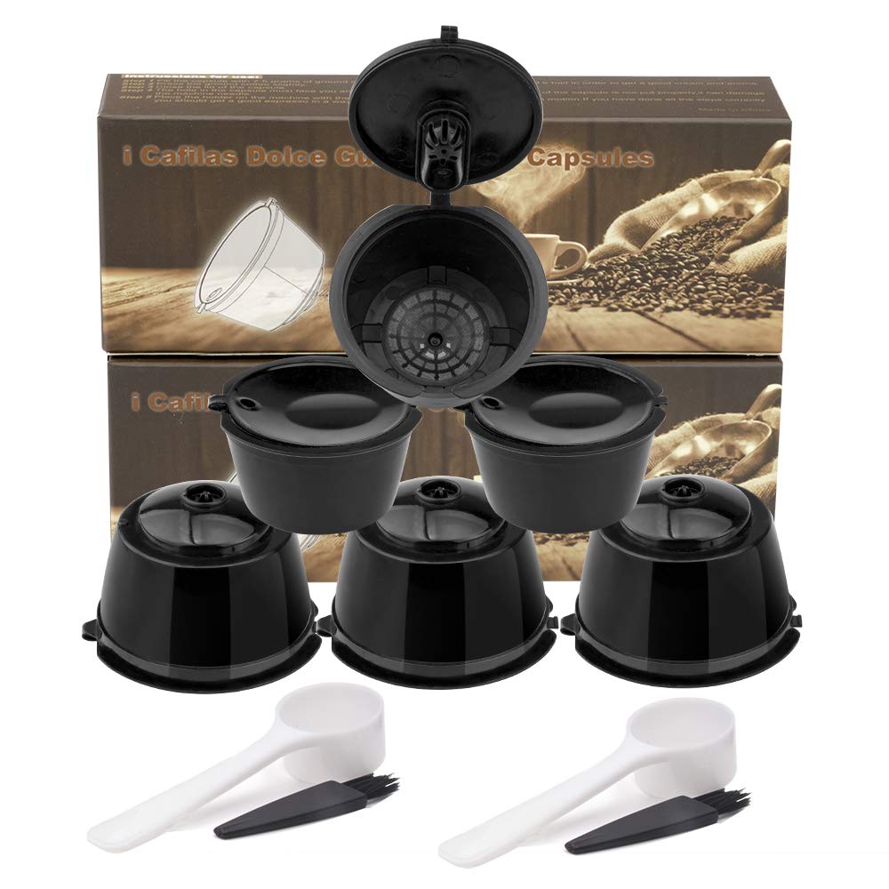 Dolce Gusto Lot De 3-6 Dosettes Café Réutilisables Rechargeables - Sans BPA, Avec Cuillère Et Brosse - Économiques Et Écologiques