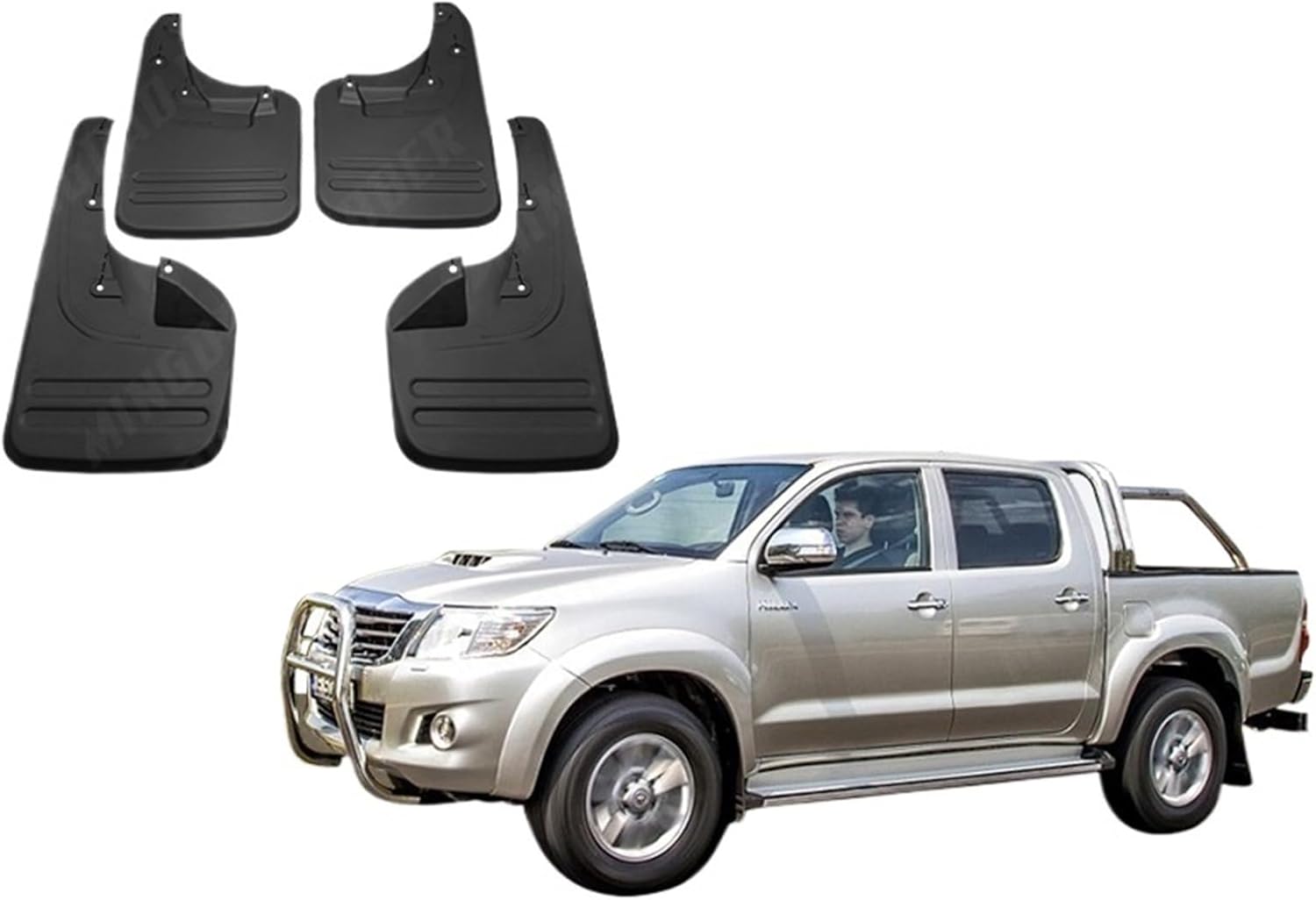 4Pcs Mud Flaps Splash Guards Compatible with Toyota Hilux Vigo 2005-2020 Front and Rear Mudguards Fender Accessories(2drive Vehicle 05-13)