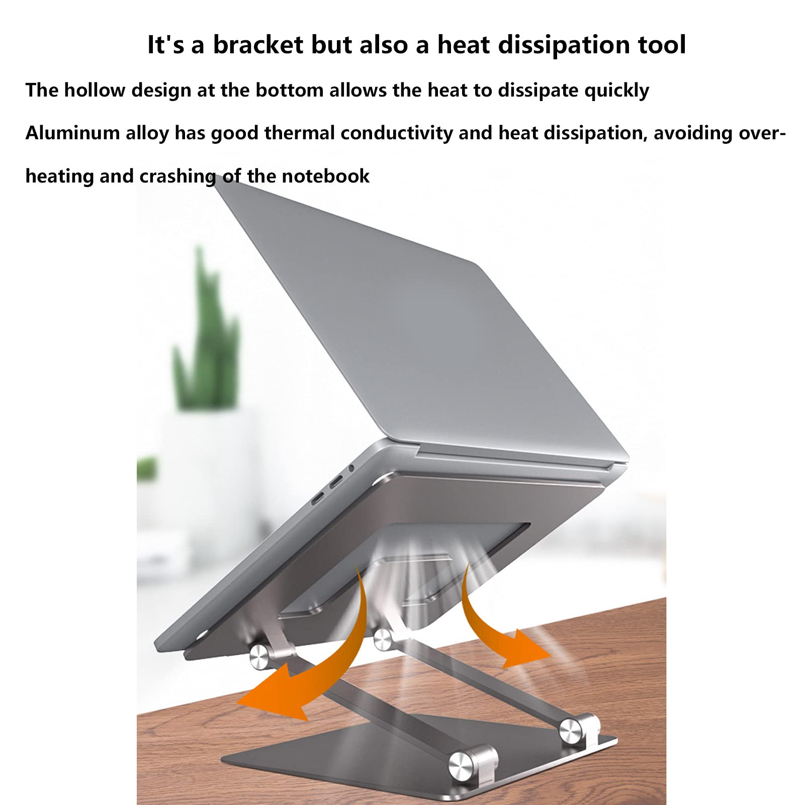 Supporto per Laptop Supporto per Riser per Computer Portatile Regolabile in Lega di Alluminio per Workstation Ergonomica Argento 11,8x8,7 Pollici