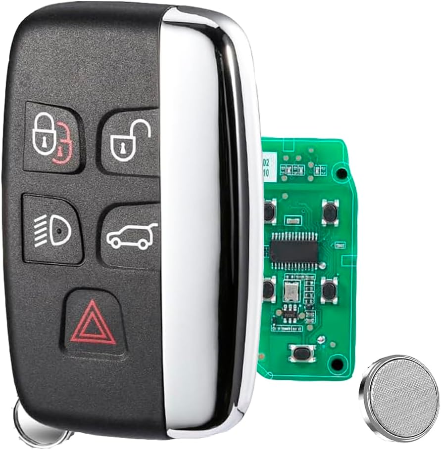 433MHZ 5 Buttons Car Key Fob Remote Control For Land Rover Discovery LR2 LR4 Freelander Range Rover Sport Evoque Vougel with PC7945Chip Fccid:KOBJTF10A