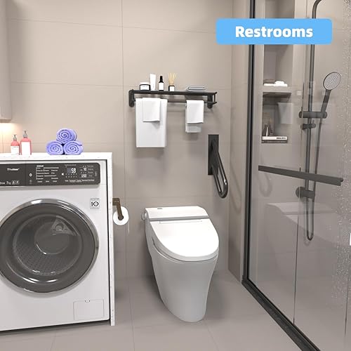 Miniatura 7 de Pasamanos para escalones al aire libre, montaje en pared, barandillas para 1-2 escalones, pasamanos en forma de U con acabado negro mate, pasamanos