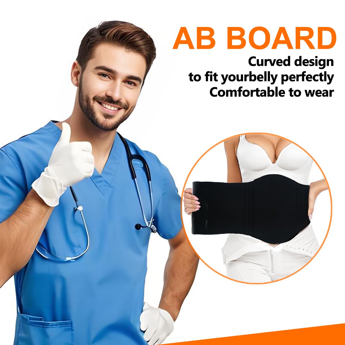 360 Wrap Around Lipo Foam Flattening BBL Ab Board Post Surgery Liposuction Abdominal Compression Belly Wrap Band Tummy Tuck Lipo Board - Image 6