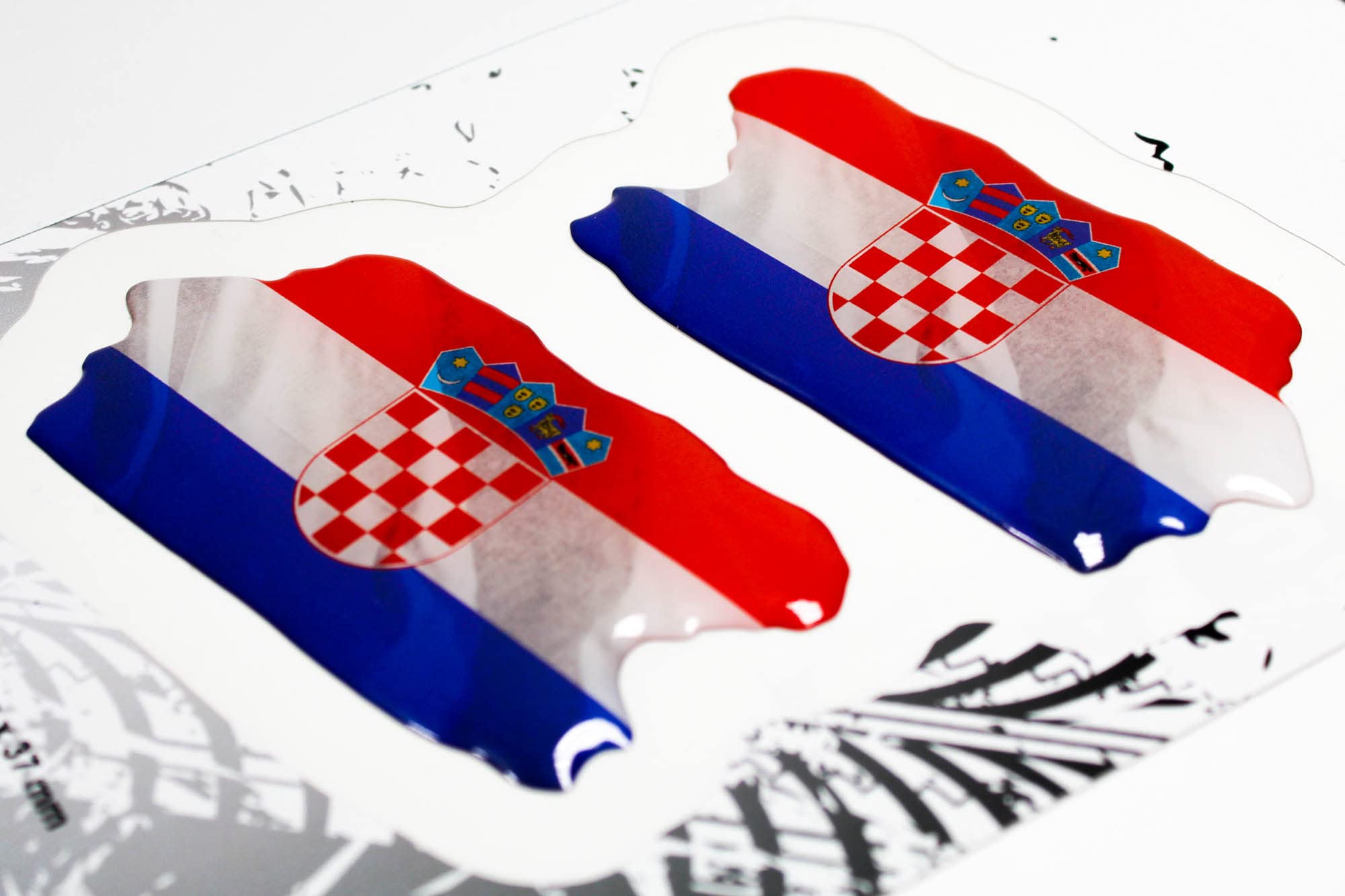 BIKE-label 3D Auto Aufkleber Kroatien – 3 Stück, Je 50x33 Mm, UV- & Witterungsbeständig