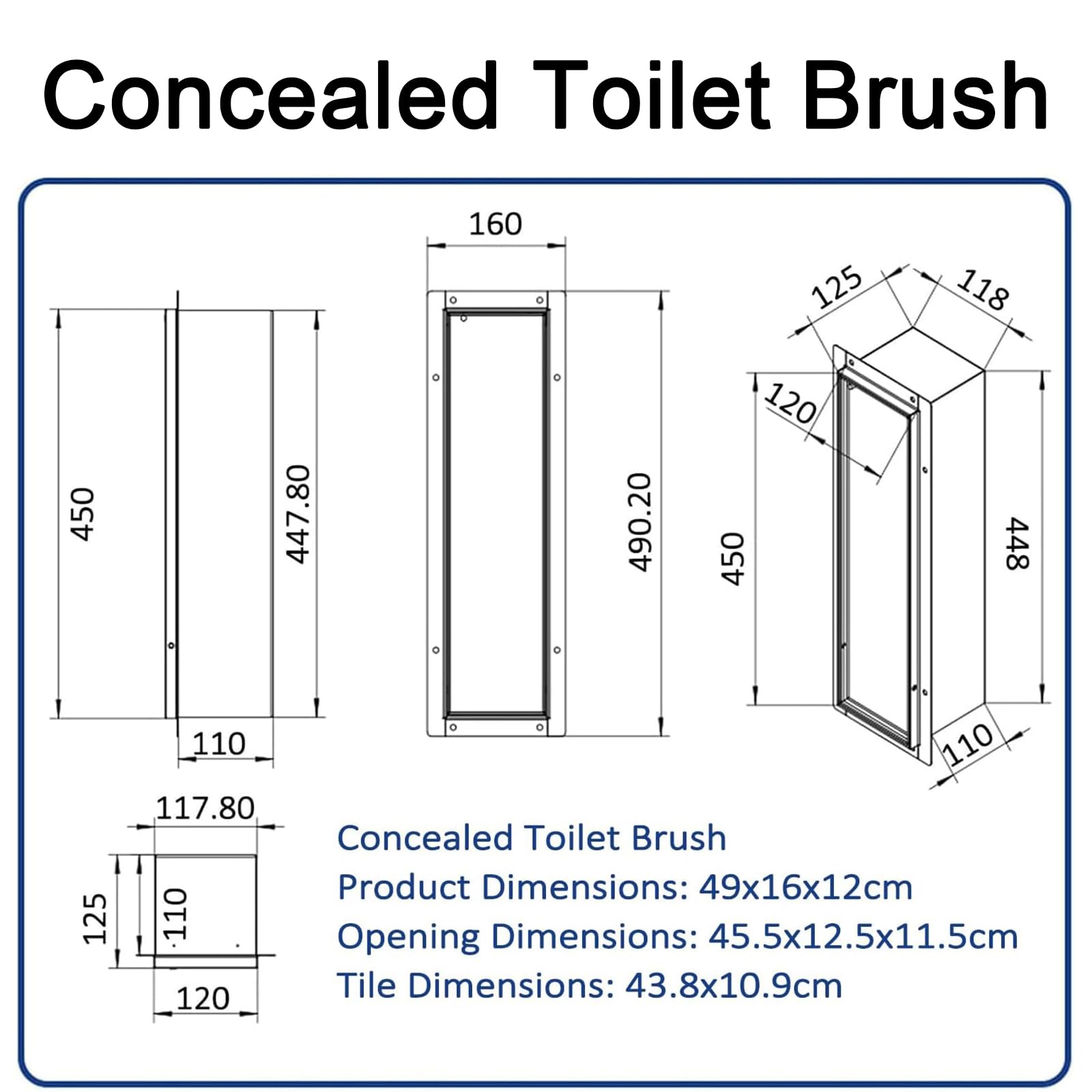 Versenkter Toilettenbürstenhalter, Versteckte Stehende Toilettenbürste Mit Toilettenbürsten Und -Haltern, Unsichtbares Design, Mit Elastischem Verschluss, Für Die Badezimmerrenovierung