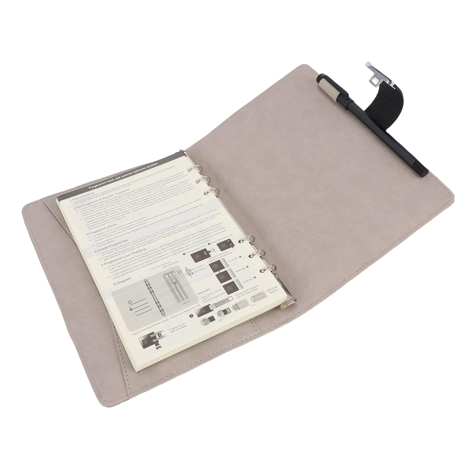 Intelligentes Stift- und Notizbuch-Set mit Digitalem Synchronisierungsstift und Fingerabdrucksperre. Synchronisierung von Handschrift und Text in Echtzeit mit 80 Blatt für Besprechungen,