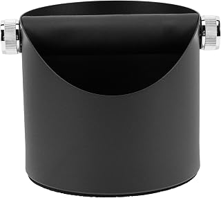 PRETYZOOM Coffee Grounds Compact Espresso Powder Disposal Bin Lid Black for Home Coffee Station Use Easy Clean 1.5L Capacity