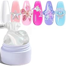 Solid Builder Gel for Nails- Non-Stick Hand 3D Sculpting Extension Gel for Nail Art Carving Sculpting Patterns Nail Art Decoration DIY, Pearl White