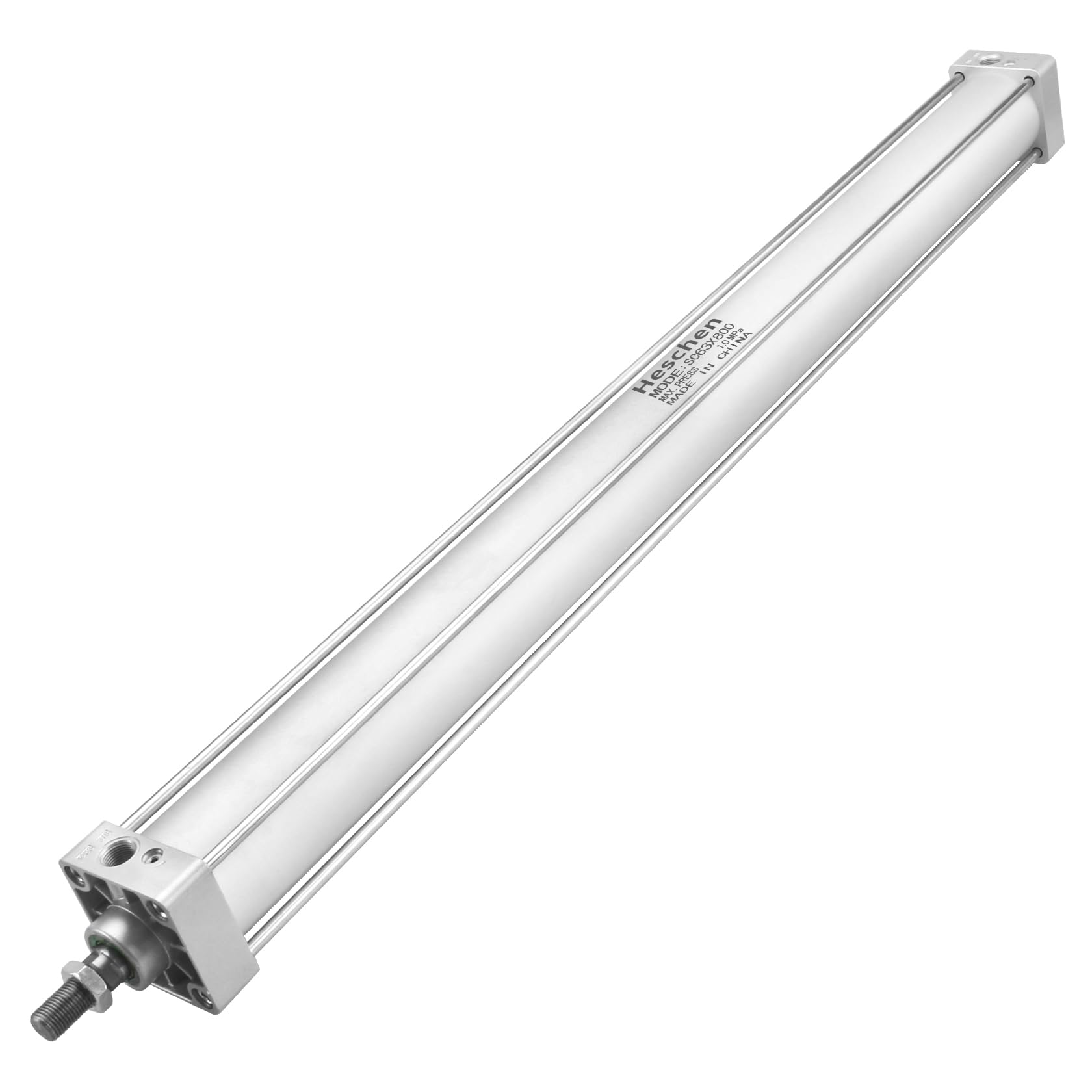 Heschen Cilindro de aire estándar neumático, SC 63-800, puerto PT3/8, orificio de 63 mm, carrera de 800 mm, doble acción