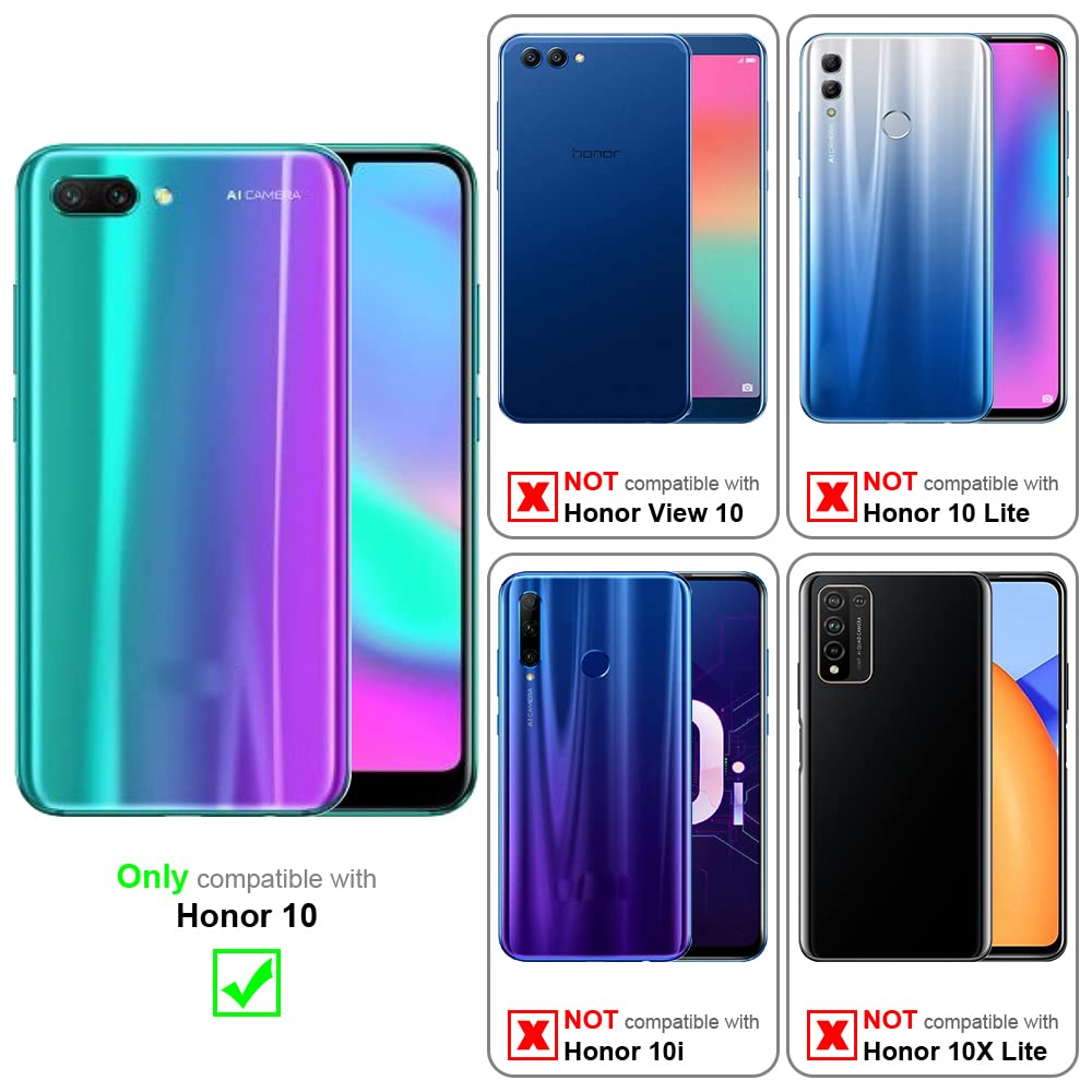 Cadorabo Pellicola Protettiva copertura completa compatibile con Honor 10 in TRASPARENTE con BIANCO - Vetro di protezione del display (Tempered) con durezza 9H con compatibilità 3D touch