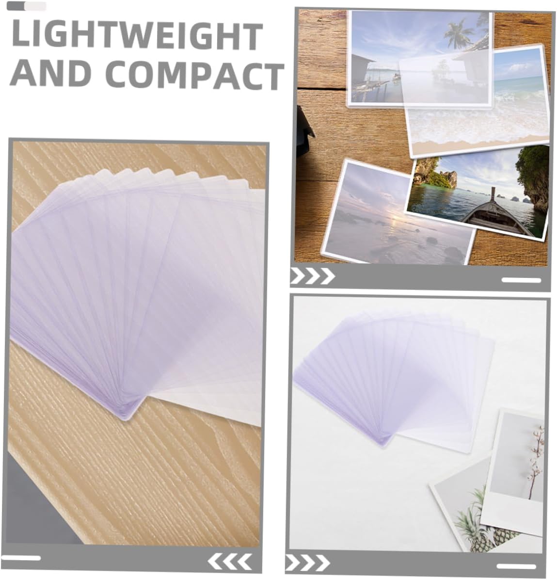 TEHAUX 50pcs Hard Plastic Photo Card Sleeves Plastic Protectors for Postcards Id Credit Cards Display Portable