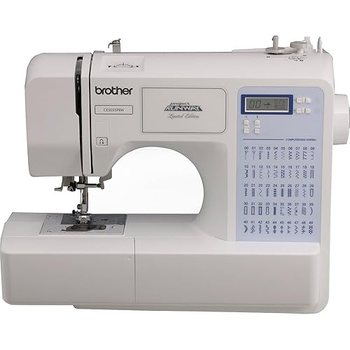 Máquina de coser Brother CS5055PRW, Project Runway, 50 puntadas incorporadas, pantalla LCD, 7 pies incluidos