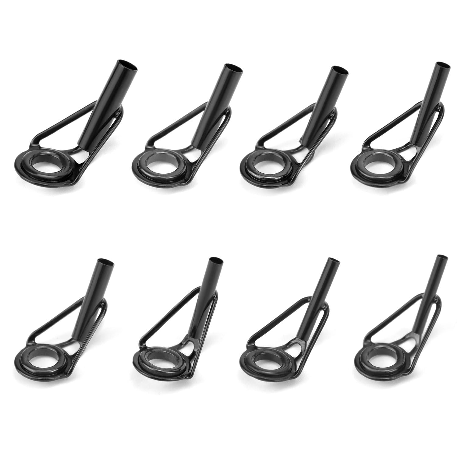QWORK® 40 Piezas Anillos de Punta de Caña de Pescar 8 Tamaños Cerámica Acero Inoxidable