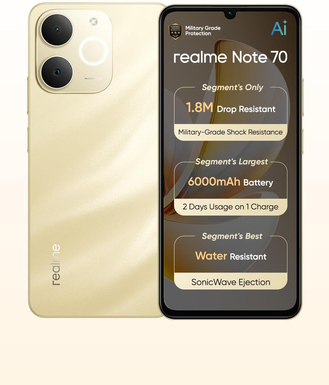 Realme Note 70 Dual Sim Beach Gold 4gb Ram 128gb | Desertcart INDIA