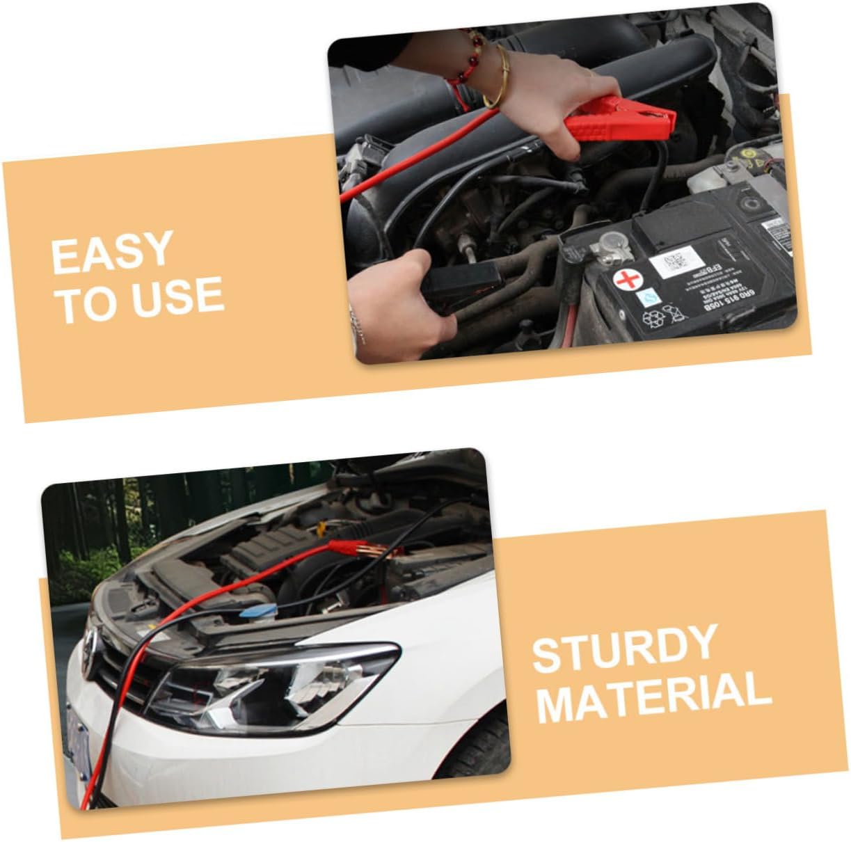 Car Battery Jumper Cables Kit Heavy Duty Automotive Booster Cables for Starting Portable and Design Fits All Car Models