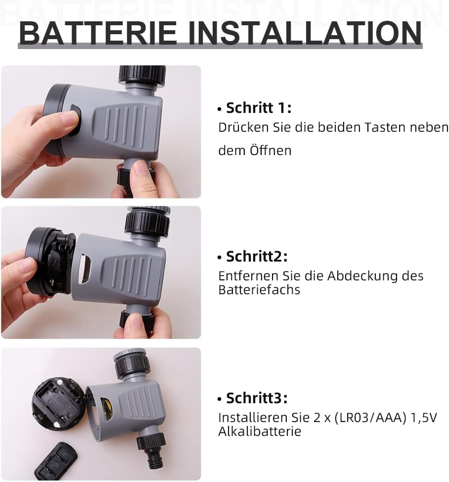 Battery Installation Steps for Aqualin Timer