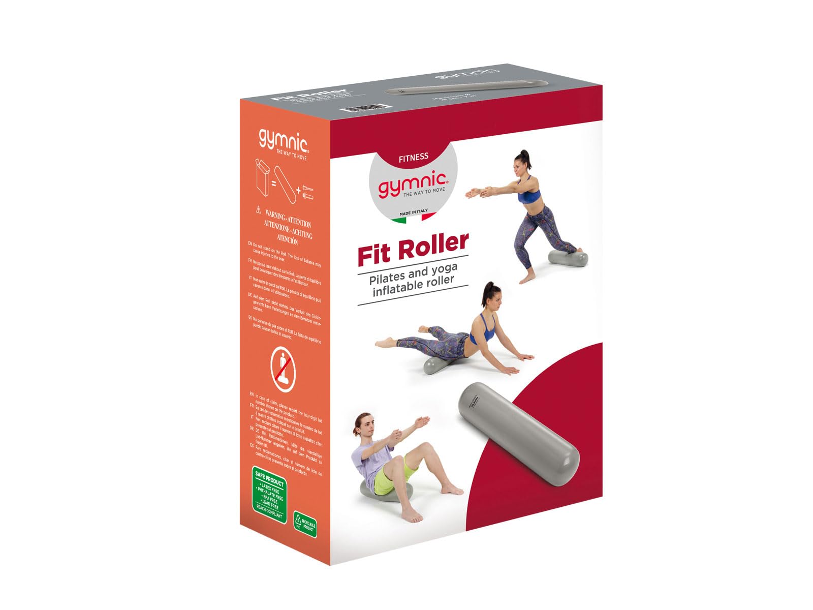 Gymnic Fit Roller Rullo Pilates gonfiabile morbido e flessibile per stretching, potenziamento muscolare e allenamento del core, ideale per Yoga e riabilitazione