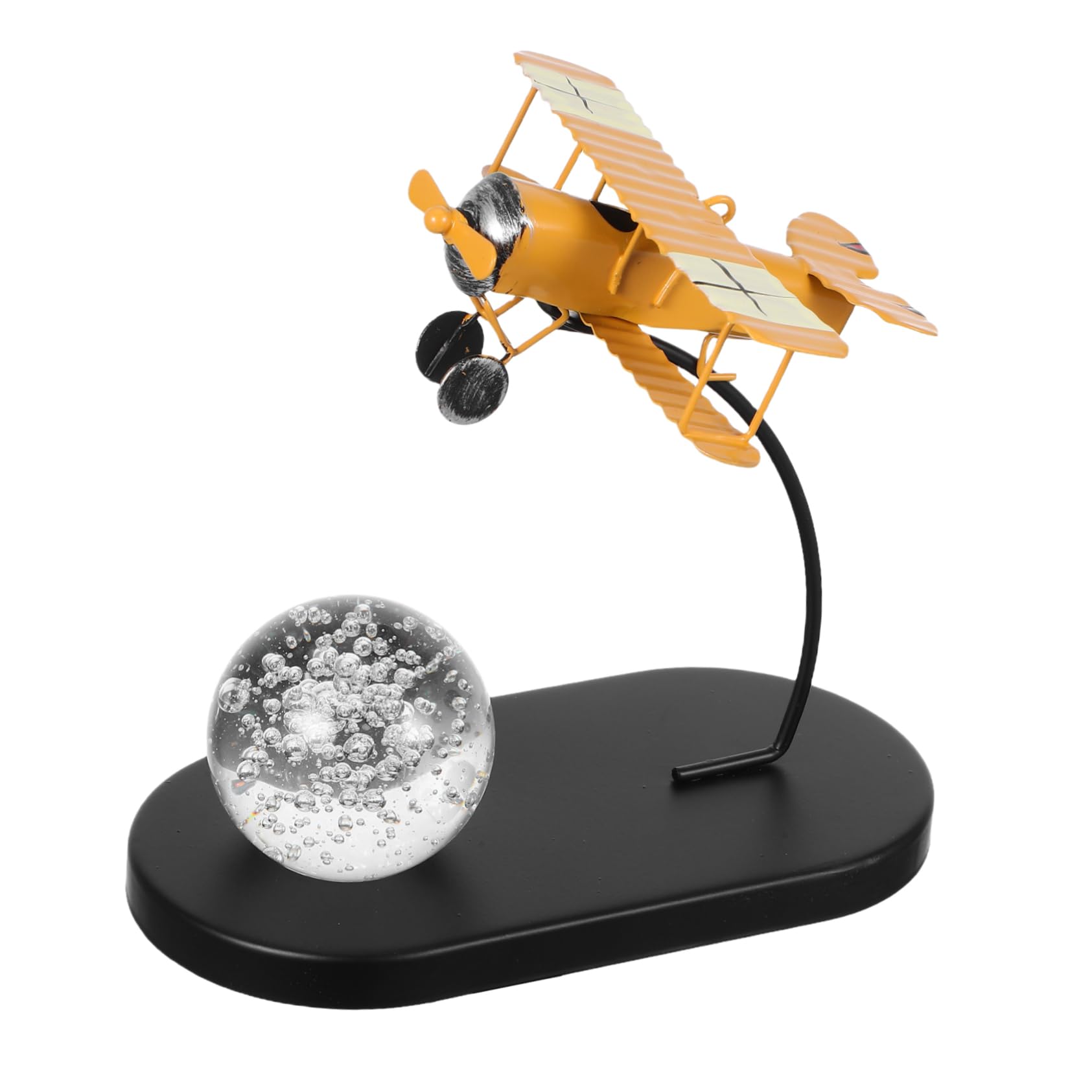 Avion biplano de hierro retro decorativo para estanterias de salones y despachos