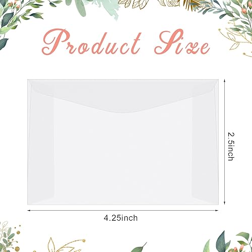 Miniatura 3 de Geyee 100 sobres de boletos de vidrio para recuerdos de boda, mini sobres esmerilados para titulares de boletos, sellos, suministros de colección,