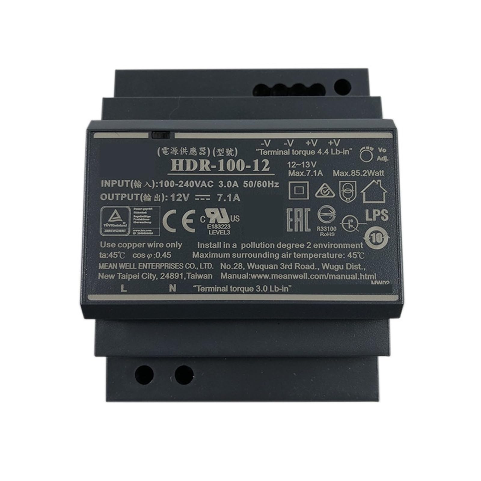 DIN-Schienen-Schaltnetzteil 100W Step Shape ~ W DIN Rail HDR-100-12 | 12V HDR-100-15 | 15V HDR-100-24 | 24V HDR-100-48 | 48V(HDR-100-12)