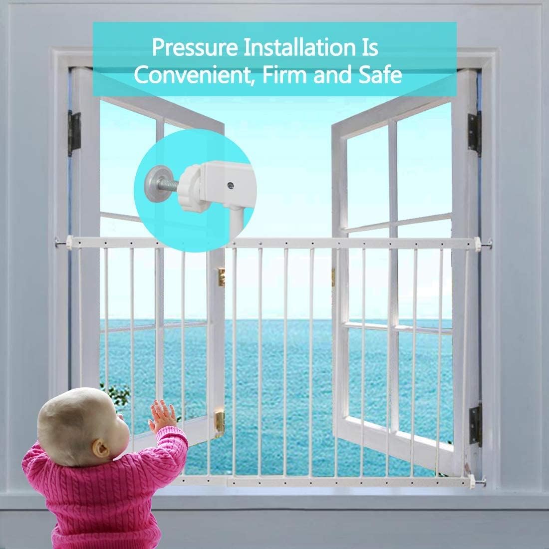 WAOWAO Protectores de Seguridad para Ventanas para niños, niños y niños pequeños, a Prueba de Mascotas, Extra Anchos, Color Blanco, protección para Ventana, Puerta de Seguridad para el hogar, 49.5