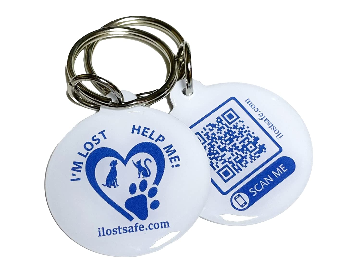 Ilostsafe - Pet ID Smart Tag | Digital Tag | QR Code Tag | Medical Data | Dog Cat Tag | Call owner | Free lifetime Online Profile | Waterproof | Vet clinic contact | Funny Tags for Pets