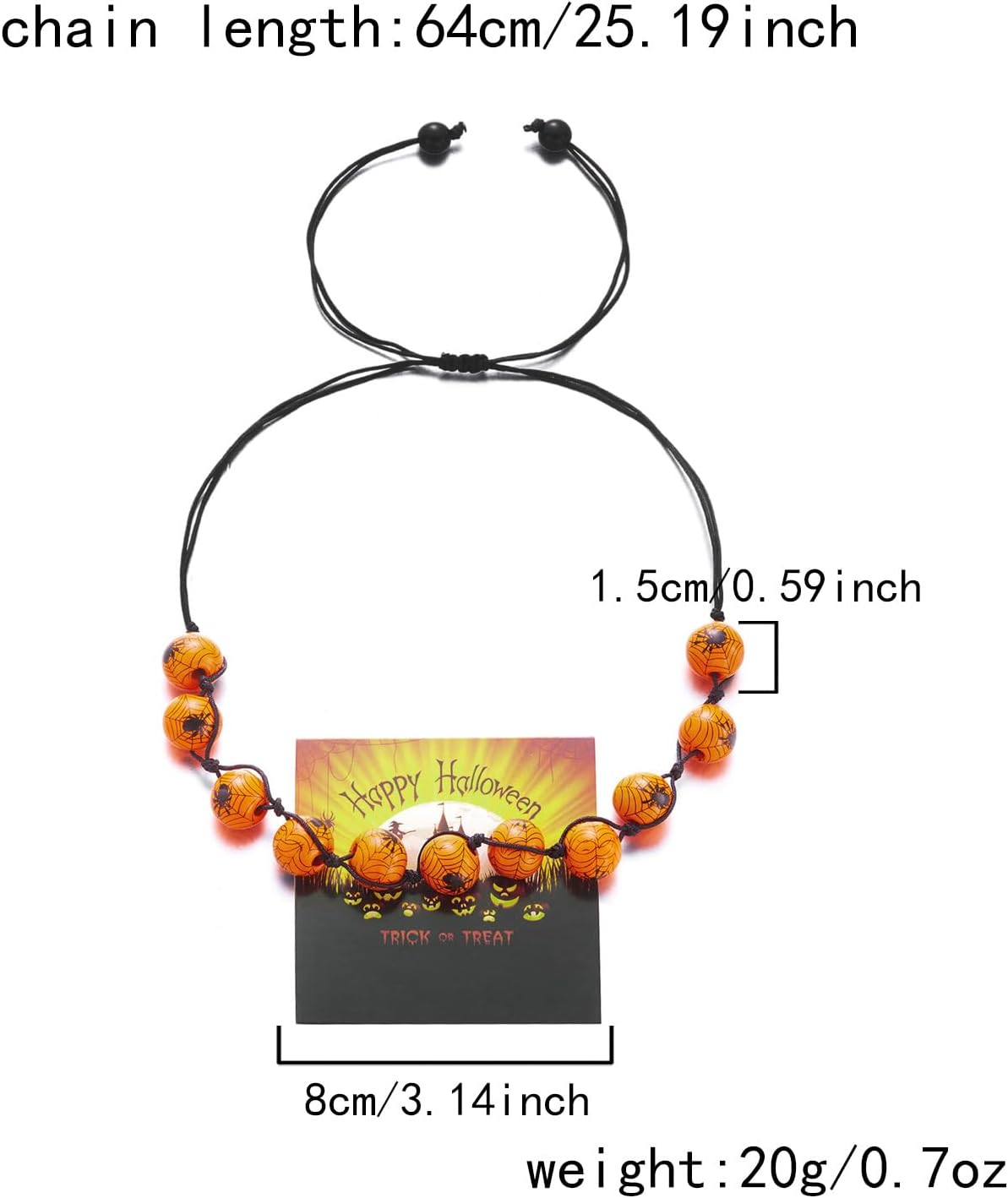 Halloween Necklaces for Women Cute Pumpkin Pendant Necklace Ghost Bat Choker Necklaces Goth Beaded Witch Necklace Halloween Prom Custom Jewelry Emo Accessories - Image 5