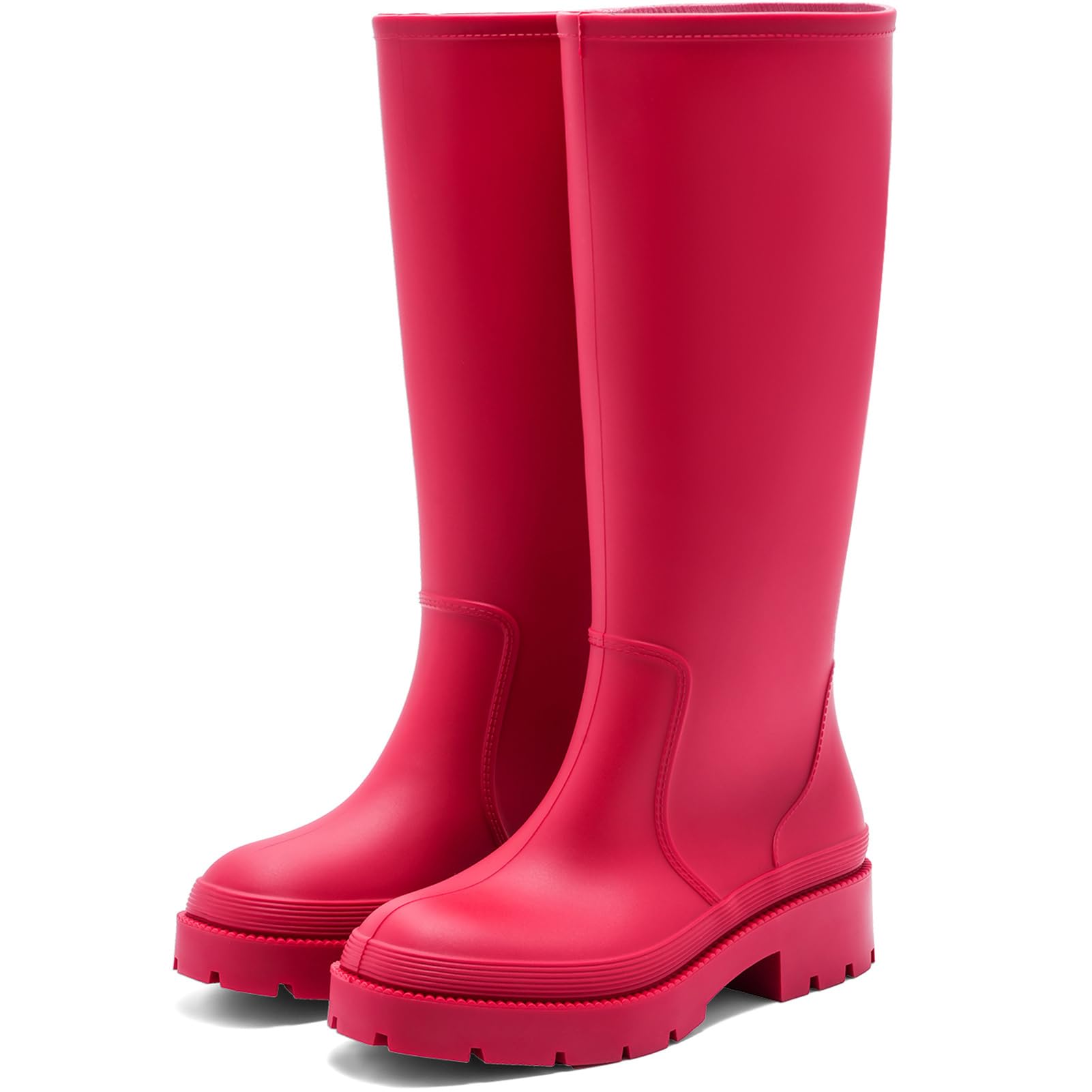 Lvptsh Gummistiefel Damen Hoch Regenstiefel Langschaft Wellington Boots Wasserdichte Gummischuhe Garten Stiefel Anti Rutsch Rain Boots