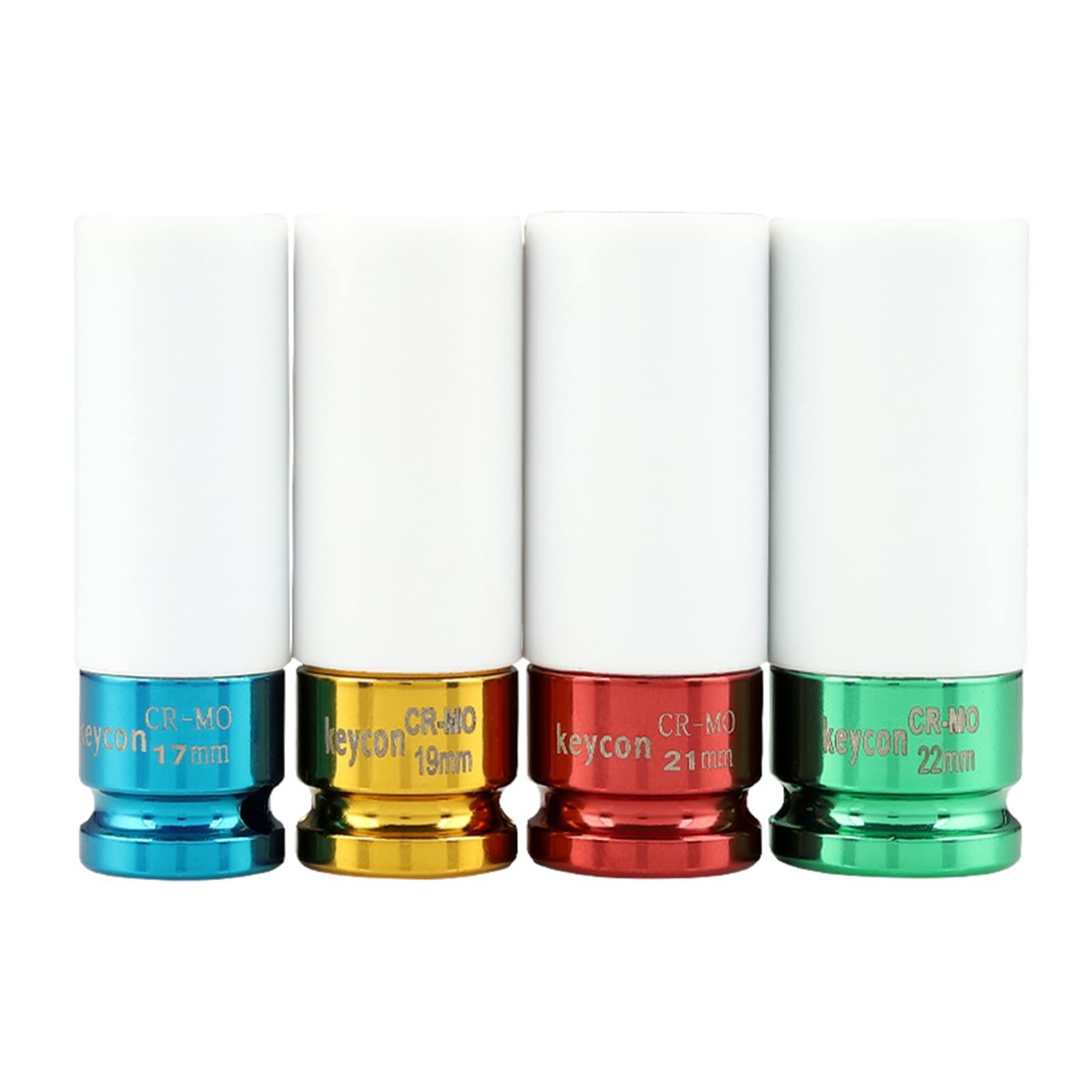 4pcs 17,19,21,22mm 1/2 "Conjunto de zócalo de Impacto CR-mo Cabeza de Llave dinumática Alargada 1/2 Enchufes de Profundidad Herramientas de reparación de automóviles Allen Head